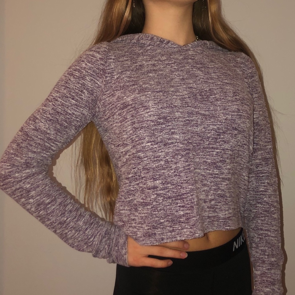 Purple Cropped Hoodie